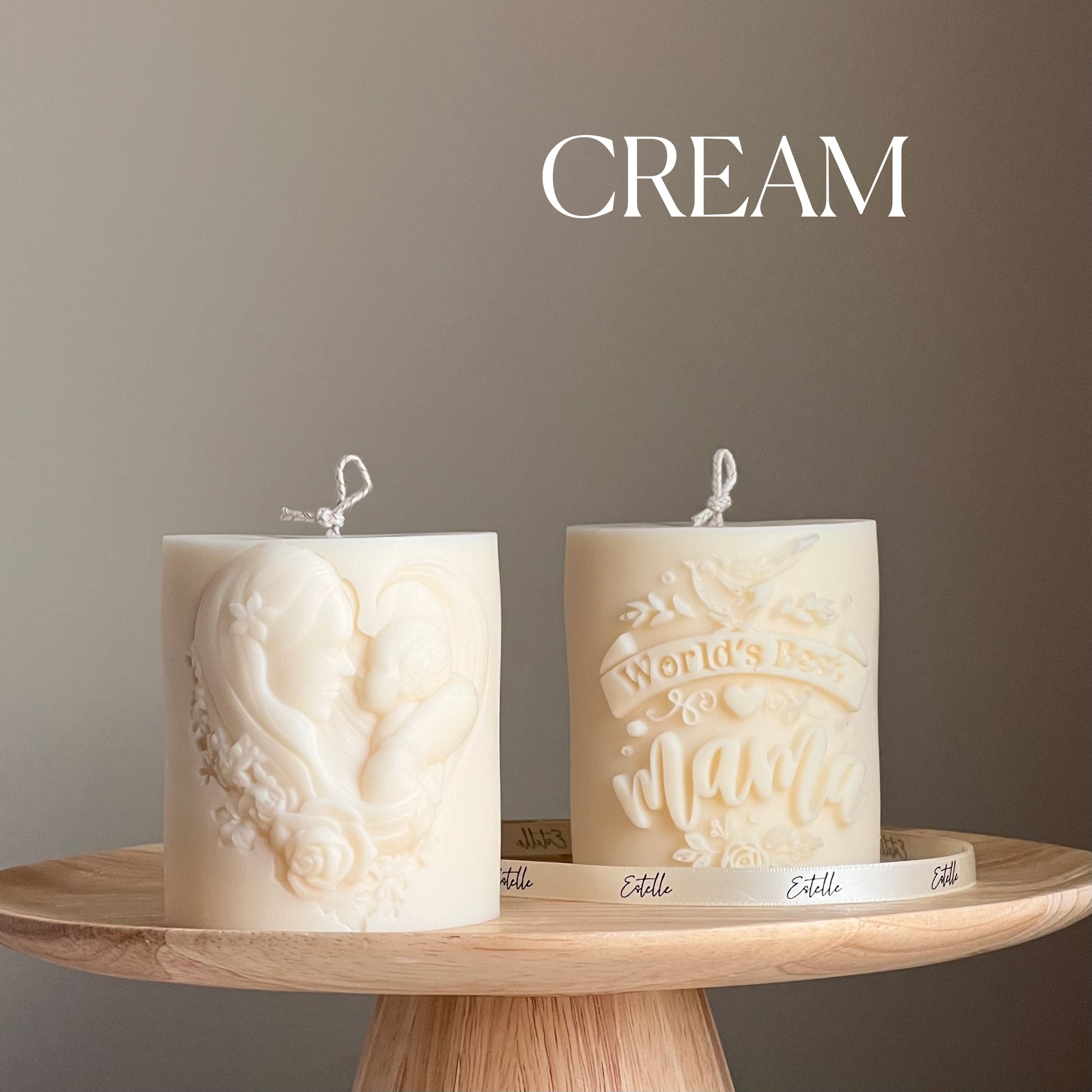 Mama Soy Wax Candle | Sculptural Vegan Pillar Candle - Etsy
