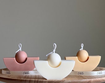 Geometryczna świeca sojowa: minimalistyczny wystrój domu, świeca bezzapachowa