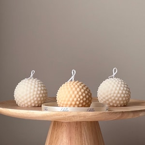 Dotted Ball Candle | Soy Wax Candle | Ball Candle | Aesthetic Home Decor | Unique Gift | Cute Candle | Wedding Favor | Unscented Candles