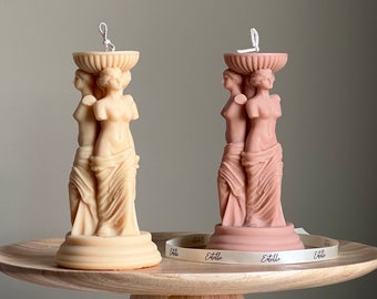 Vela de columna de diosa griega Venus / Vela de mujer / Vela de soja de pilar escultórico / Vela de dama / Decoración estética / Vela de estatua / Regalo único