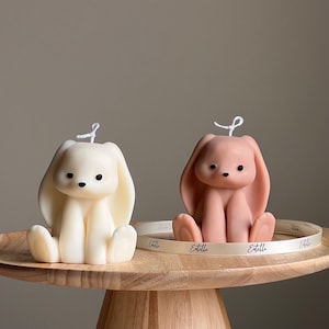Cute Rabbit Candle | Soy Wax Candle | Decorative Handmade Candle | Aesthetic Candle| Shaped White Candle| Unscented Candles| Unique Candle