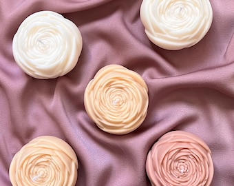 Handmade Ranunculus Soy Candle: Sculptural Home Decor