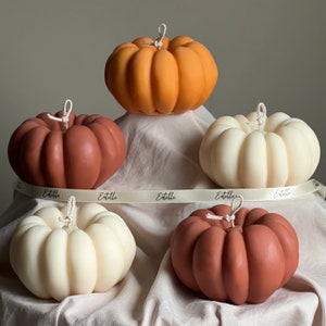 Large Autumn Pumpkin Candle| Handmade Gift| Cool Candle| Soy Wax Candle| Hand Poured Sculptural Candle| Aesthetic Home Decor| Halloween Gift