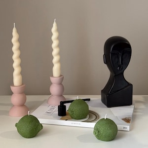 Lime Shaped Candle | Fruit Candle | Scented Candle | Soy Wax Candle | Vegan Candle | Pillar Candles | Minimalist Decor | Housewarming Gift