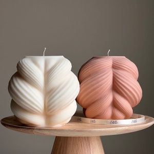 Huge Swirl Knot Candle: Unscented Soy Wax Pillar, Home Decor