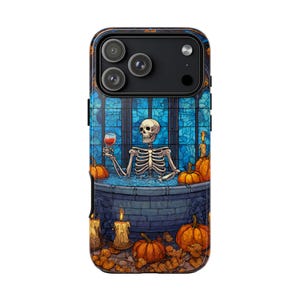 ハロウィン仕様のバスタブ型スケルトンスマホケース | 耐久性のあるレキサンプラスチック
