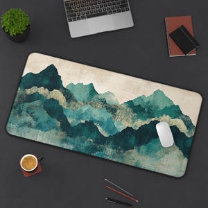 Mountain Landscape Desk Mat - Home Office Decor, Work Station Essentials, Gift for Nature Lovers, Desk Accessories, Stylish Mouse Pad