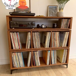 Tall record player stand | Vinyl Record Storage Solution | Record Player Table | Varezzo Venezia