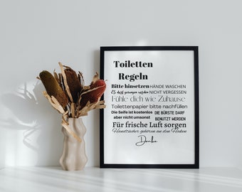 Toilet Rules Poster/Mural/Wall Art