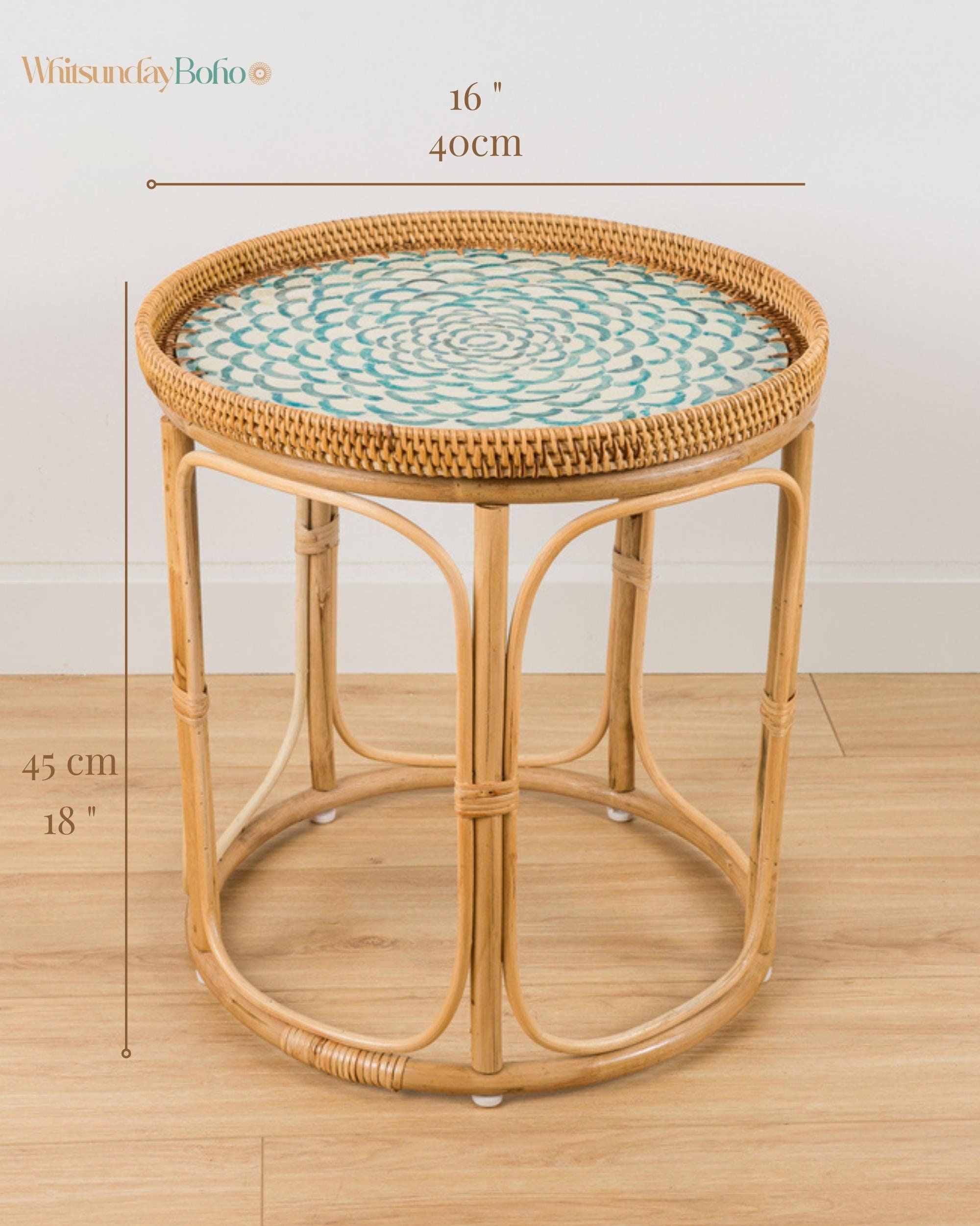 Round Boho End Table: Stylish Accent for Bohemian Living Rooms