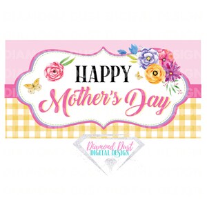Happy Mother&#39;s Day digital print, Sublimation Graphics, Printable Wreath Sign.