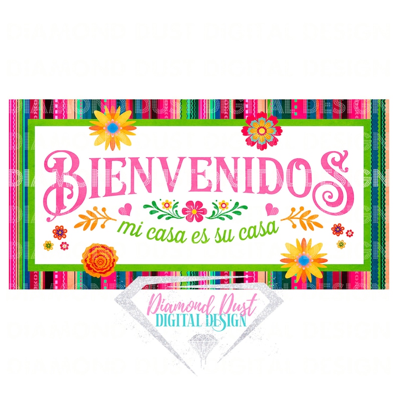 Bienvenidos PNG, Digital Print, Sublimation Graphic, Printable Wreath ...