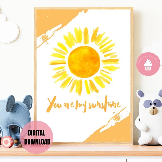 You Are My Sunshine Digital Art Print for Children's Room Etsy