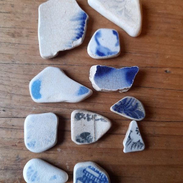 Sea worn pottery shards