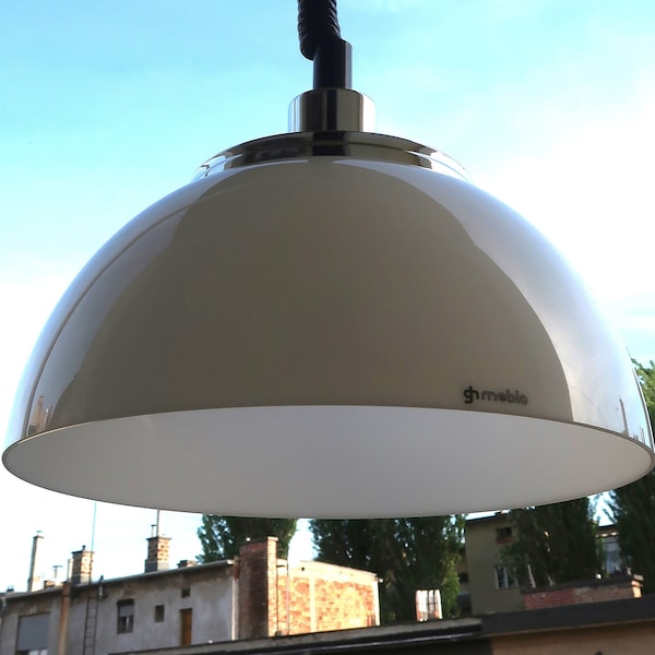 White Guzzini Faro Pendant lamp, Manufactured by Meblo 1970s era