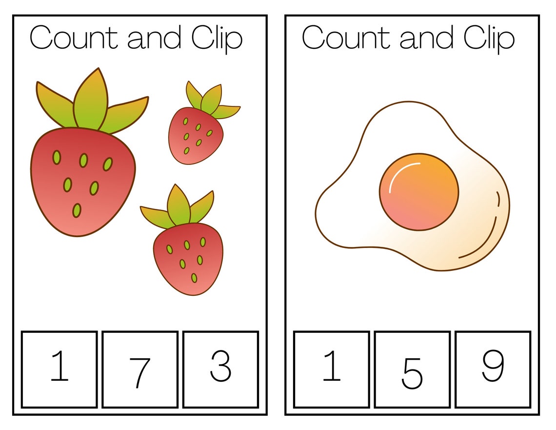 Count and Clip Cards, Number Recognition, Preschool, Maths, Numbers 1 ...