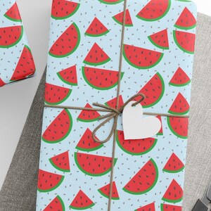 Wassermelonenscheibe Geschenkpapier | Sommer Obst Geschenkverpackung | Picknick Ästhetisches Geschenkpapier, Lustiges Geburtstags-Partyzubehör, Rot und Grün