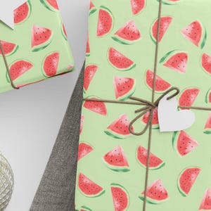 Aquarell Wassermelone Geschenkpapier, süßes Obst Muster, pastellgrün Geschenkpapier, Sommer Party Geschenk Papier, süßes Geburtstags Picknick Zubehör