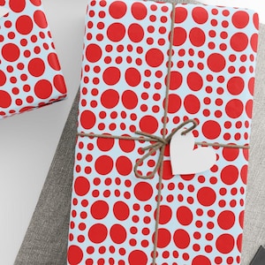 Vibrant Red & Blue Polka Dot Gift Wrap - Fun Spotty Birthday Wrapping Paper for Kids, Adults, Any Occasion