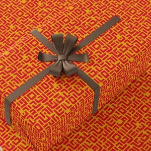 Papier cadeau, motif géométrique moderne rouge, design abstrait, feuilles d&#39;emballage cadeau, papier graphique audacieux