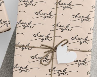 Thank You Wrapping Paper | Grateful Gift Wrap | Appreciation Present Paper | Elegant Thank You Gift Supplies