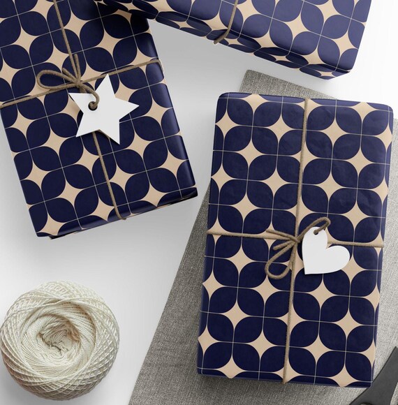 Papier Cadeau Design Géométrique Moderne, Lot De 350 Feuilles, Motif Vacances, Vert, Marque Haute Papier