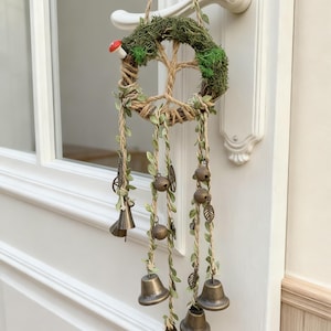 Tree of Life, Witch Bells, Door Hangers, Wind Chimes, Witch Bells for Home Protection, Wicca Wreath Door Knob Bells, Witchy Gift