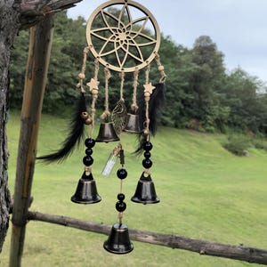 Hängende Glocken für Tür, Hexenglocken für Türknauf, Hexenglocken, Windspiel, Wicca Dekorationen, Altardekoration, Gartengeschenke