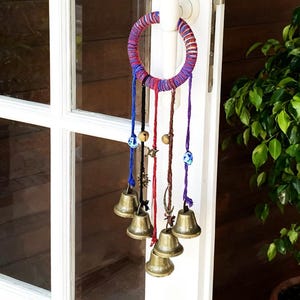 Boho Witch Bells, Witch Bells for Door Protection, Pagan Witch Bells, Vintage Bells for Door, Hanging Bells for Kitchen, Wicca Gifts