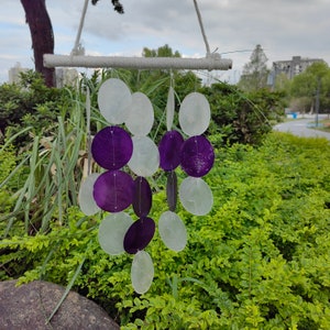 Come with Wall Stand Hanging Indoor Outdoor Windchime , Capiz Shell Mobile, Suncatcher Wind Chimes, Capiz Shell Rainbow, Coastal Decor