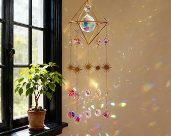 Octagonal Sun Catcher, Rainbow Maker, Window Glass Prism Decor, Rainbow Chaser Octagon Ornament
