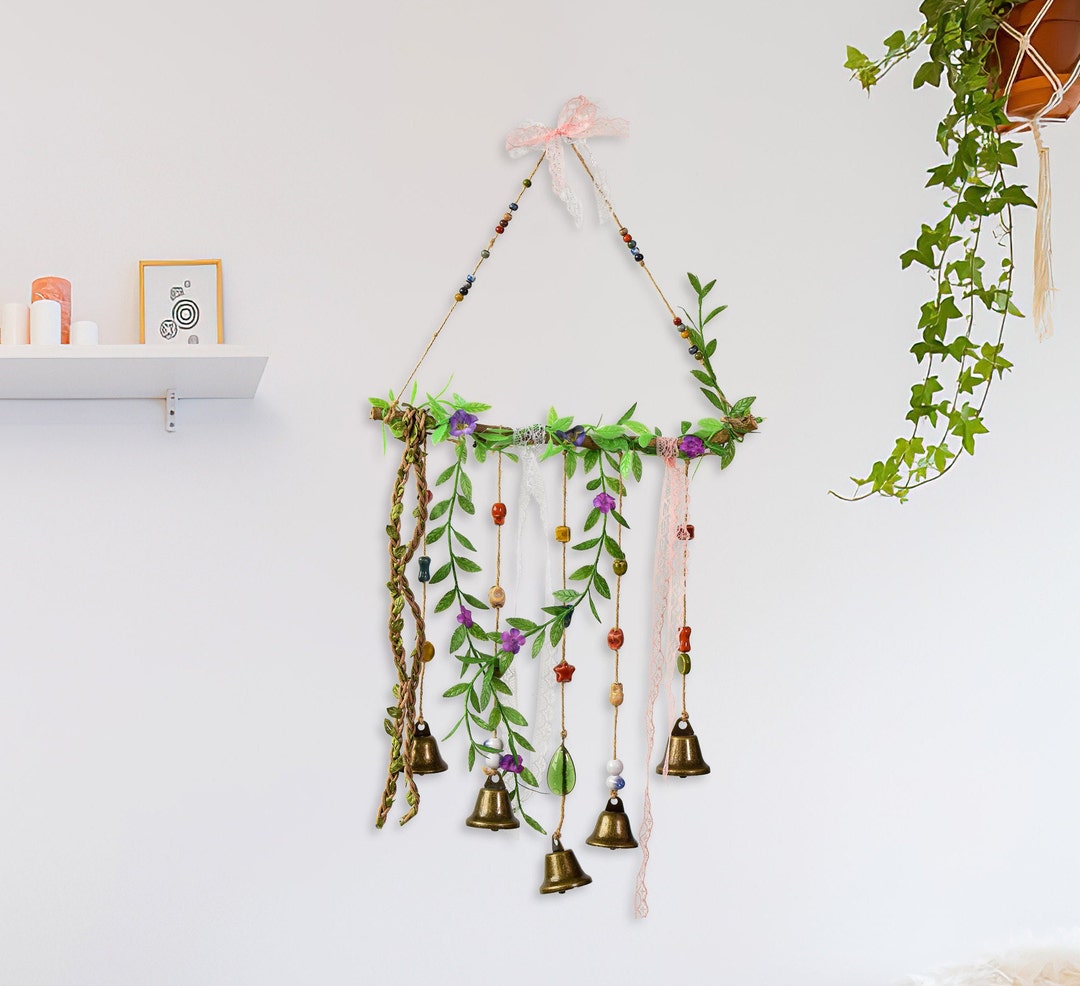 Wind Chimes Rustic Brass Bells Door Hangers With Twine Etsy