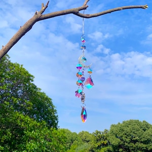 Rainbow Suncatcher, Suncatcher Prism, Hanging Crystal Prism, Rainbow Maker, Windchime Wall Decor, Gift for Parents