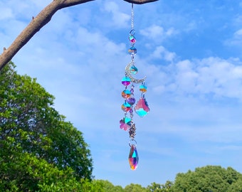 Rainbow Suncatcher, Suncatcher Prism, Hanging Crystal Prism, Rainbow Maker, Windchime Wall Decor, Gift for Parents