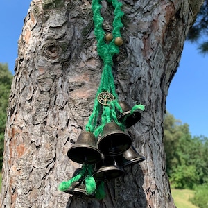 Magic Witch Bells,Wicca Altar House Doorknob Protection Bell, Vintage Bells for Window, Pagan Decor, Wiccan Gifts Witchcraft Decor for Home