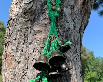 Campane magiche da strega, campane di protezione per pomelli delle porte delle case degli altari Wicca, campane vintage per finestre, decorazioni pagane, regali Wiccan, decorazioni di stregoneria per la casa
