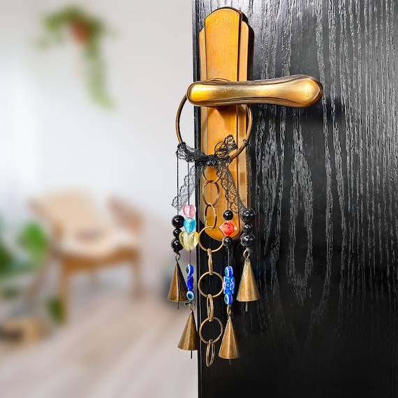 Campana De Bruja Colgante Hecha A Mano Decorativa Campanilla De Viento De Bruja Con Patrones