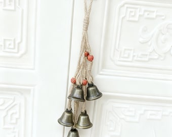 Handgemaakte beschermingsbellen voor voordeur, hangende afdelingsbedel om negatieve energie af te weren, Wicca-benodigdheden, verandabescherming charmedecor