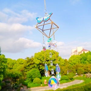 Butterfly Suncatcher, Sun Catcher for Windows,Sun Catcher Stained Glass,Polygon Sun Catcher ,Rainbow Maker Prism, Rainbow Maker, Gift 4 Mom