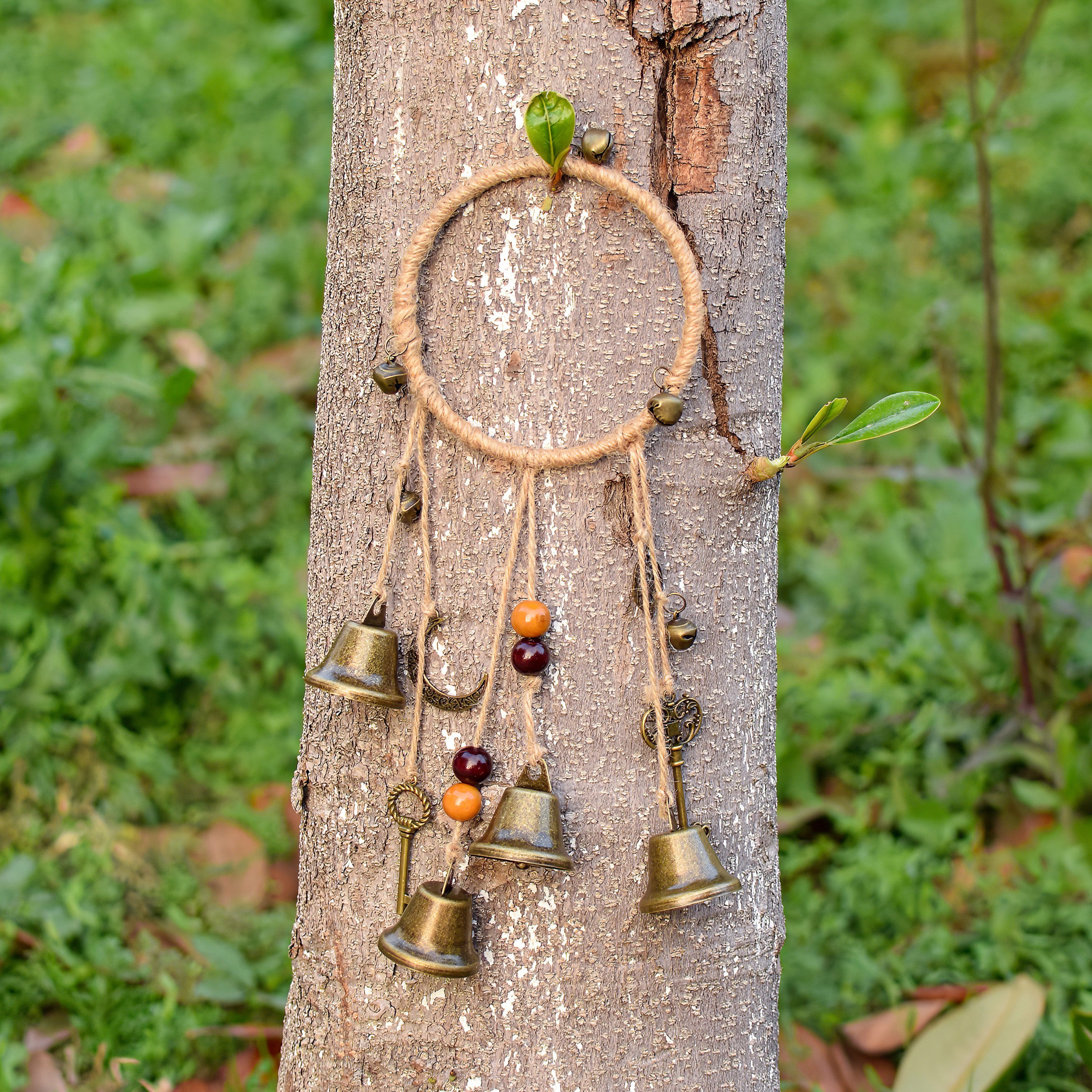 Cloches De Sorcière Pour Porte - Carillon éolien Céramique Et Perles Bois, Décoration Bohème, Jardin, Intérieur