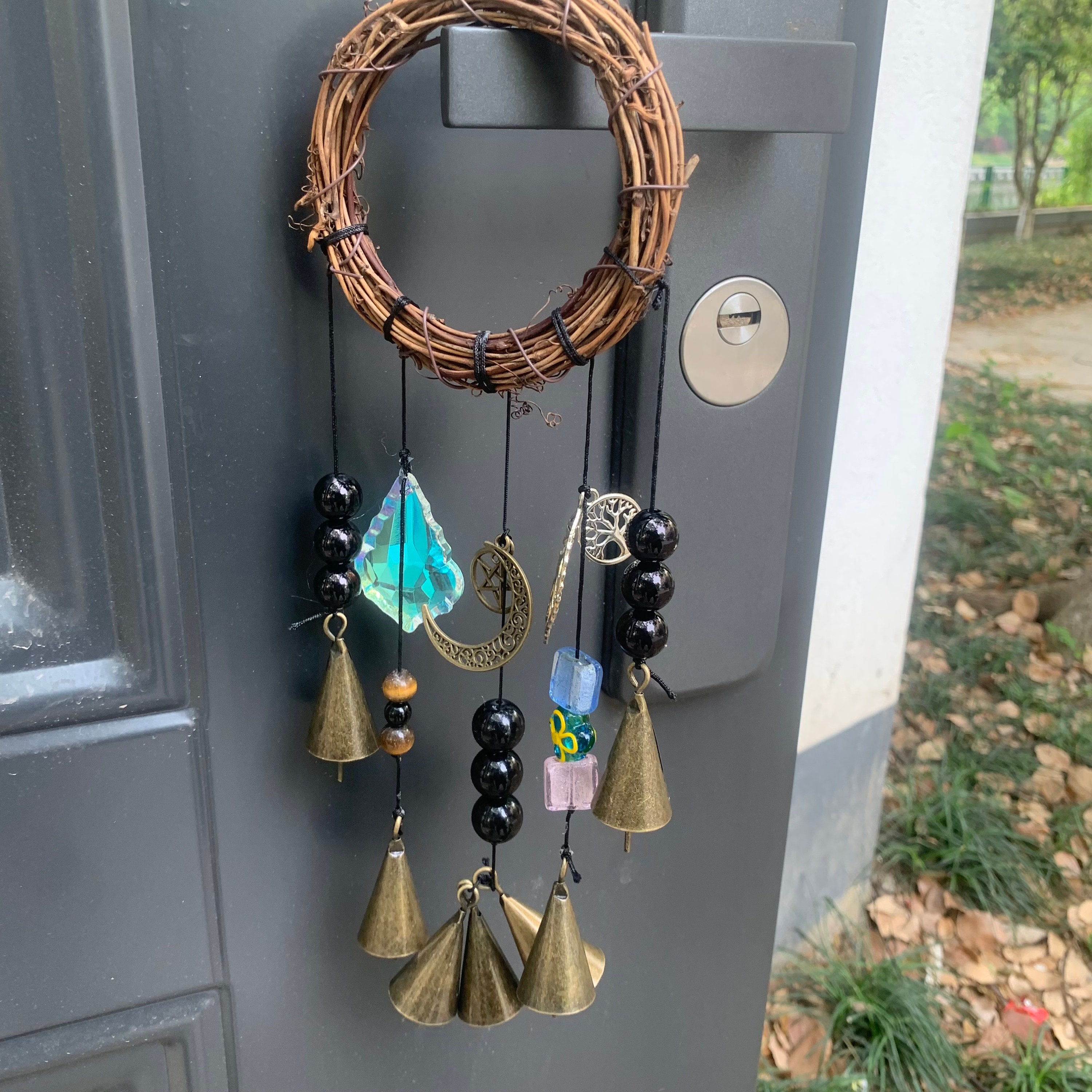 Witch Bells, Door Decoration Witch Wind Chimes for Home Protection Handmade  Witch Bells Magical Wind Chimes Door Handle Pendant for Home, Door