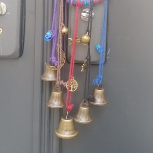 Boho Witch Bells, Witch Bells for Door Protection, Pagan Witch Bells, Vintage Bells for Door, Hanging Bells for Kitchen, Wicca Gifts