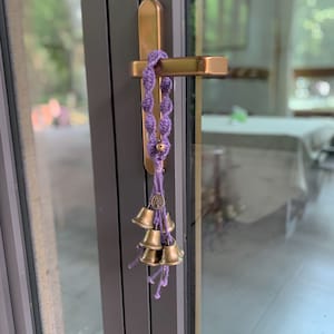 Purple Hanging Witch Bells for Protection, Witch Bells for Protection, Witchy Decor Outdoor, Spiritual Ward Gift, Magic Witch Bells