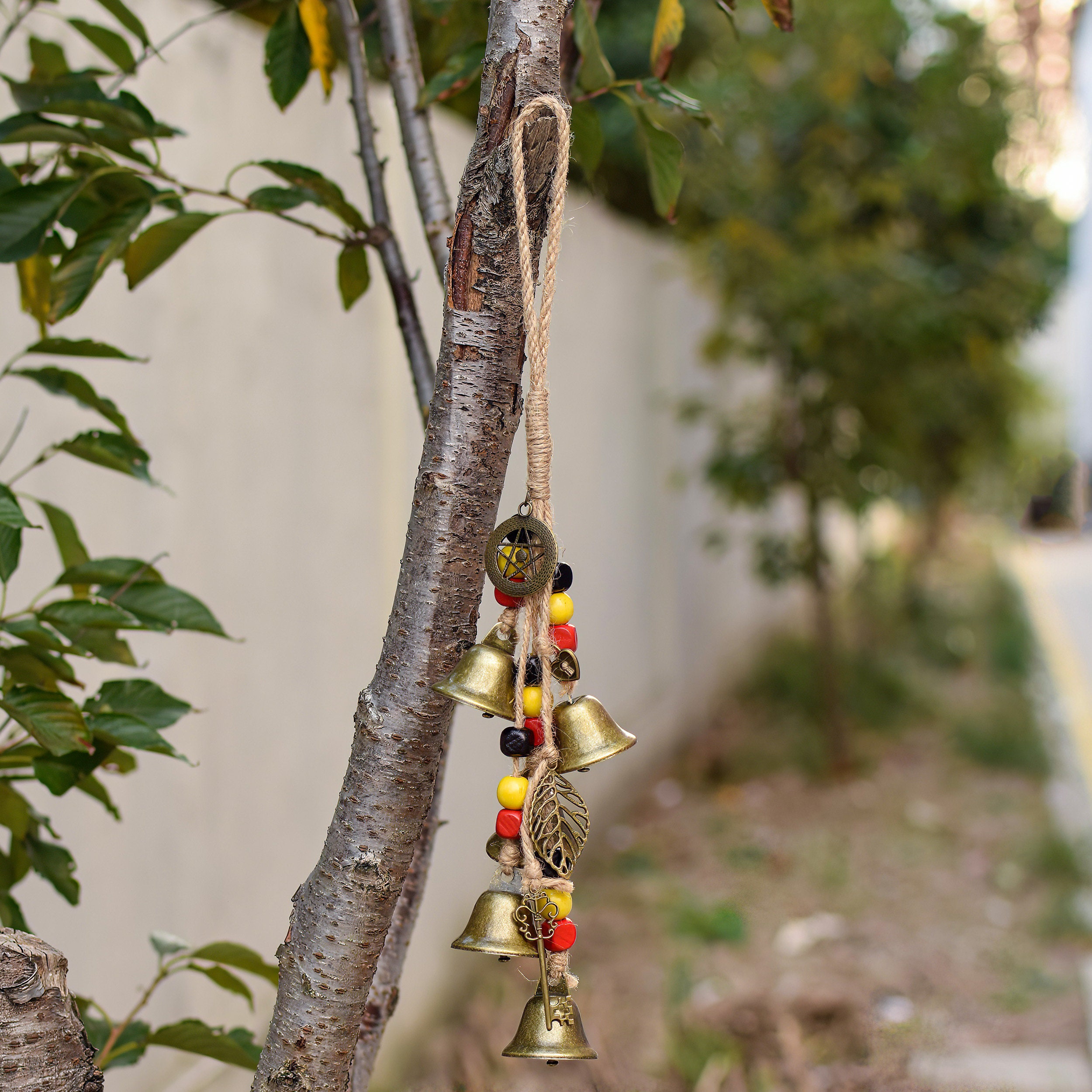 Garden Patio Magic Bells, Rustic Bells, Home Protection Bells, Witch ...