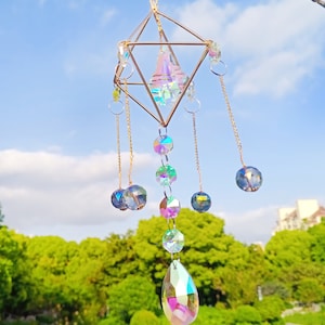 Rainbow Suncatcher, Prism Sun Catcher, Hanging Crystal Suncatcher, Rainbow Maker Crystal, Rainbow Maker, Wind Chime , Garden Decoration