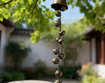 Witch Bells for Door Protection, Witch Bells Wind Chime,Hanging Bells for Door Knob , Vintage Bells for Temple , Rustic Bells for Gardening