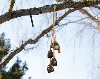 Pagan Bells, Witches Bells, Brass Bells, Witch Decor, Spiritual Ward Protection, Blessings Bells, Door bells, Witch Gift, Housewarming Gifts