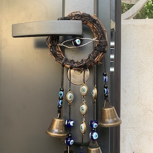 Black Witch Bells, Handmade Witch Bells, Hanging Bells Wreath, Witchy Decor Bedroom, Witchy Gifts for Women Aesthetic