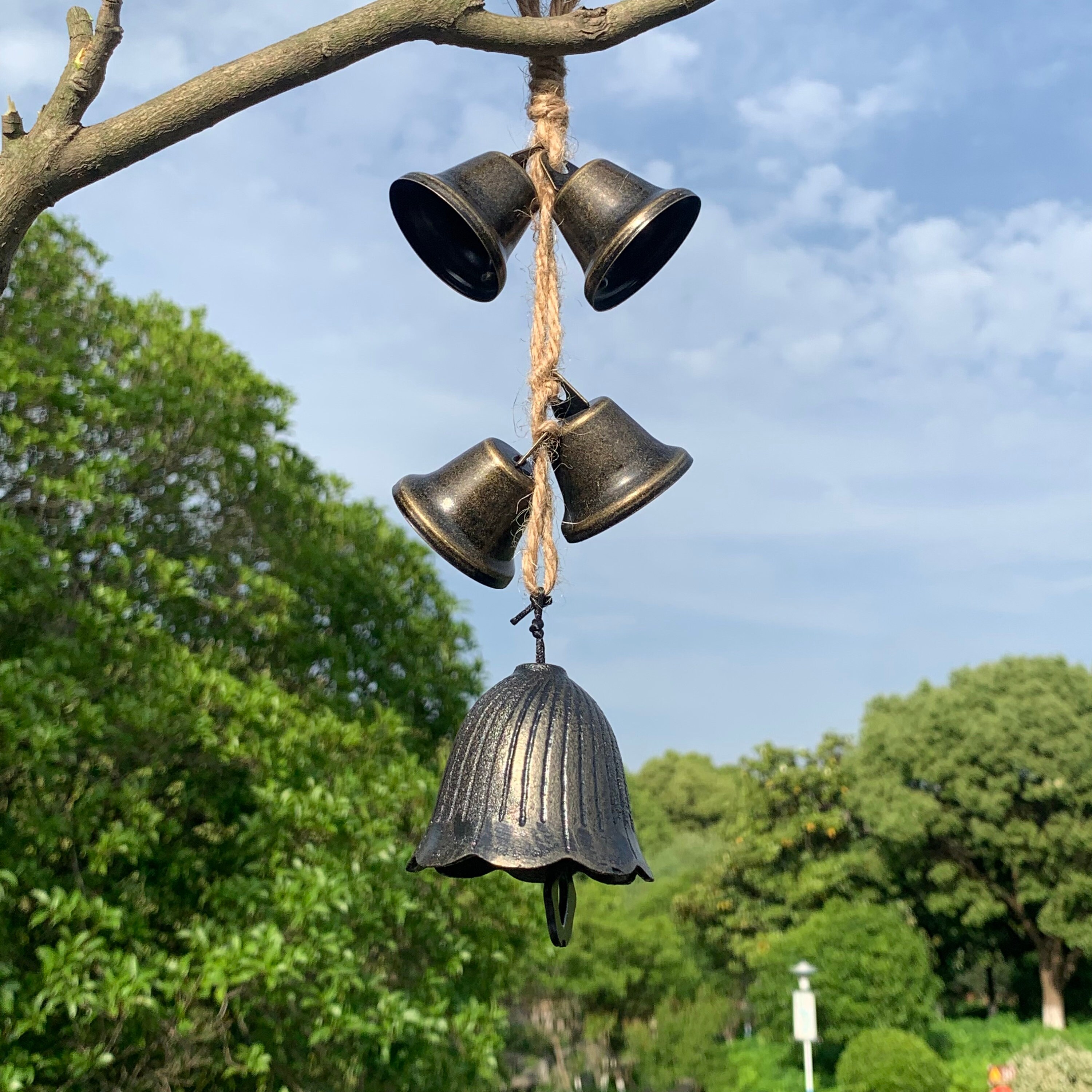Witch Bells For Door Knob Protection - Wicca Altar Bell For Negative