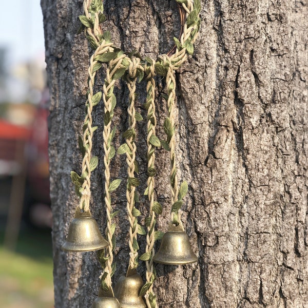 Hanging Witch's Bells, Spiritual Bells, Hanger Wiccan Wind Chimes, Doorknob Protection Brass  Bells, Hanging Bells, Altar Supplies